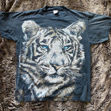 Load image into Gallery viewer, Vintage Single Stitch 1990s White Tiger Tee (Sun-faded Black)