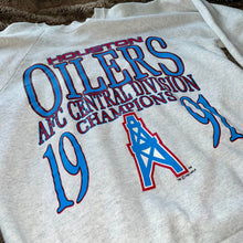 Load image into Gallery viewer, 1991 Houston Oilers AFC Central Champs Crewneck Sweater (Grey)