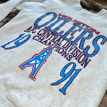 Load image into Gallery viewer, 1991 Houston Oilers AFC Central Champs Crewneck Sweater (Grey)