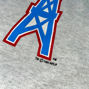 1991 Houston Oilers AFC Central Champs Crewneck Sweater (Grey)