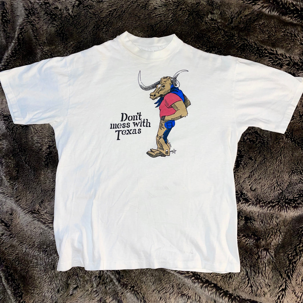 1990s Don't Mess With Texas Cowboy Tee