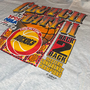 Rockets 1995 Clutch City II “Back 2 Back” Tee (Grey)