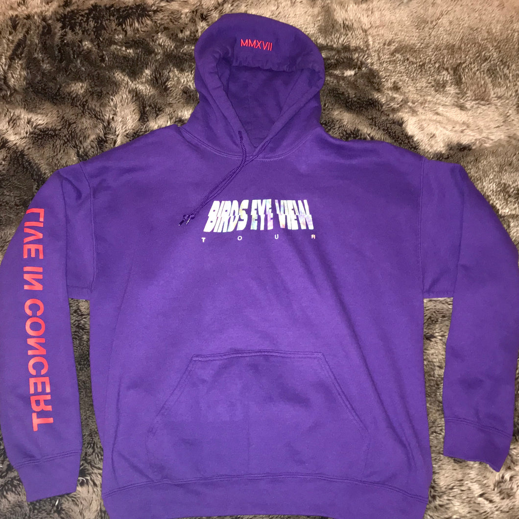 2017 Birds Eye View Tour Metallic Print Hoodie (Purple)