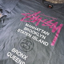 Load image into Gallery viewer, Stussy Pink Logo Tee Grey