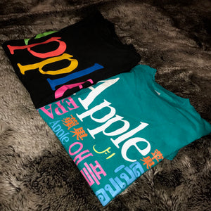 Apple Single Stitch 1990s Logo Tee (Teal)