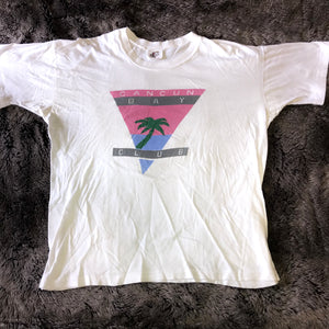 Vintage Single Stitch 1990’s “Cancun Bay Club” Tee (White)