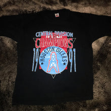 Load image into Gallery viewer, Houston Oilers 1991 AFC Central Champions Single Stitch Tee (Black)