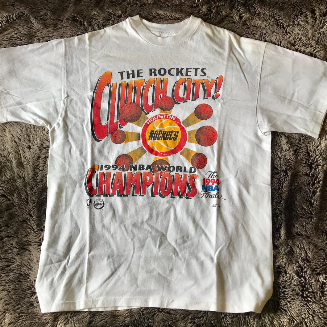 1994 Houston Rockets 'Clutch City' NBA Champions T-Shirt - 5 Star Vintage