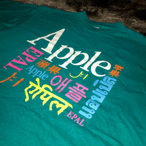 Apple Single Stitch 1990s Logo Tee (Teal)