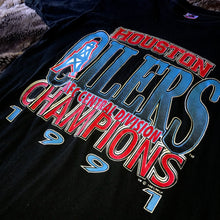 Load image into Gallery viewer, Houston Oilers 1991 AFC Central Champions Single Stitch Tee (Black)