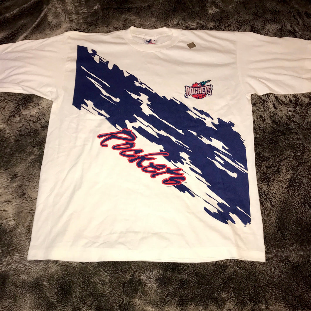 Rockets 1990s Blue Retro Logo Tee