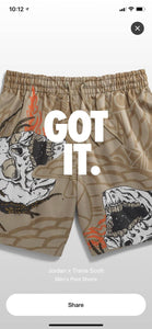 Cactus Jack Jordan Khaki Pool Shorts