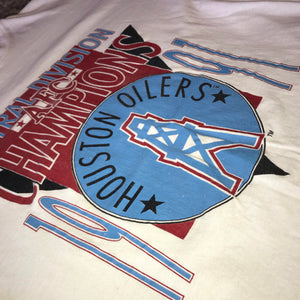 Houston Oilers 1991 AFC Central Champions Single Stitch Tee (White)