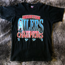 Load image into Gallery viewer, Houston Oilers 1991 AFC Central Champions Single Stitch Tee (Black)