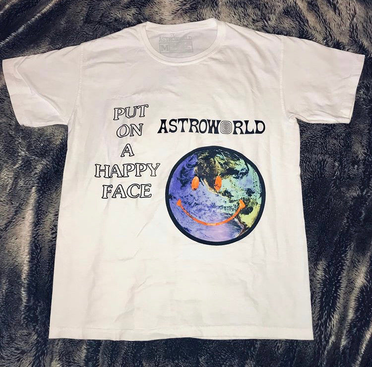 Astroworld “Happy Face” Tee (White)