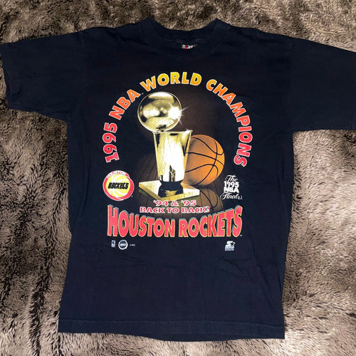 Rockets 1995 Back to Back “World Champions” Trophy Tee (Black)