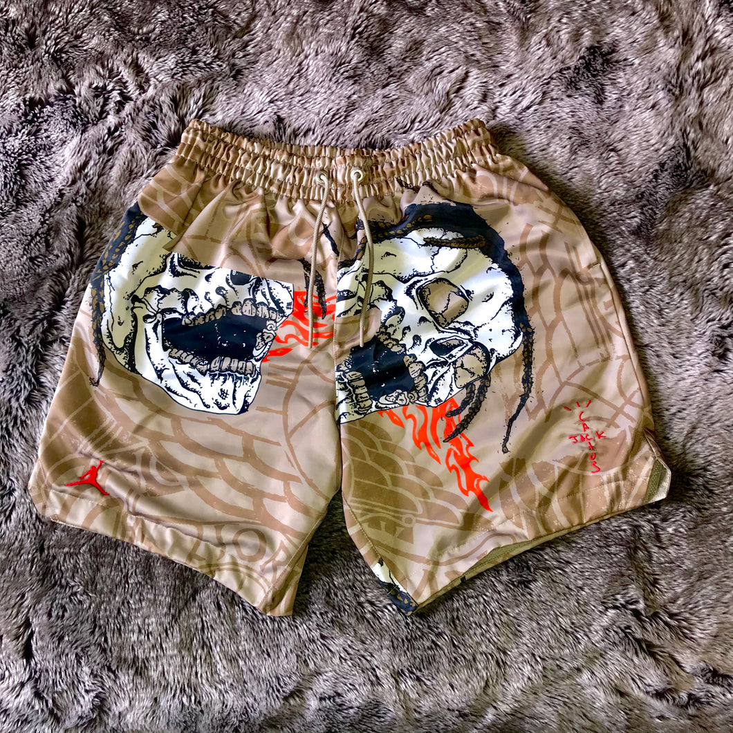 Cactus Jack Jordan Khaki Pool Shorts